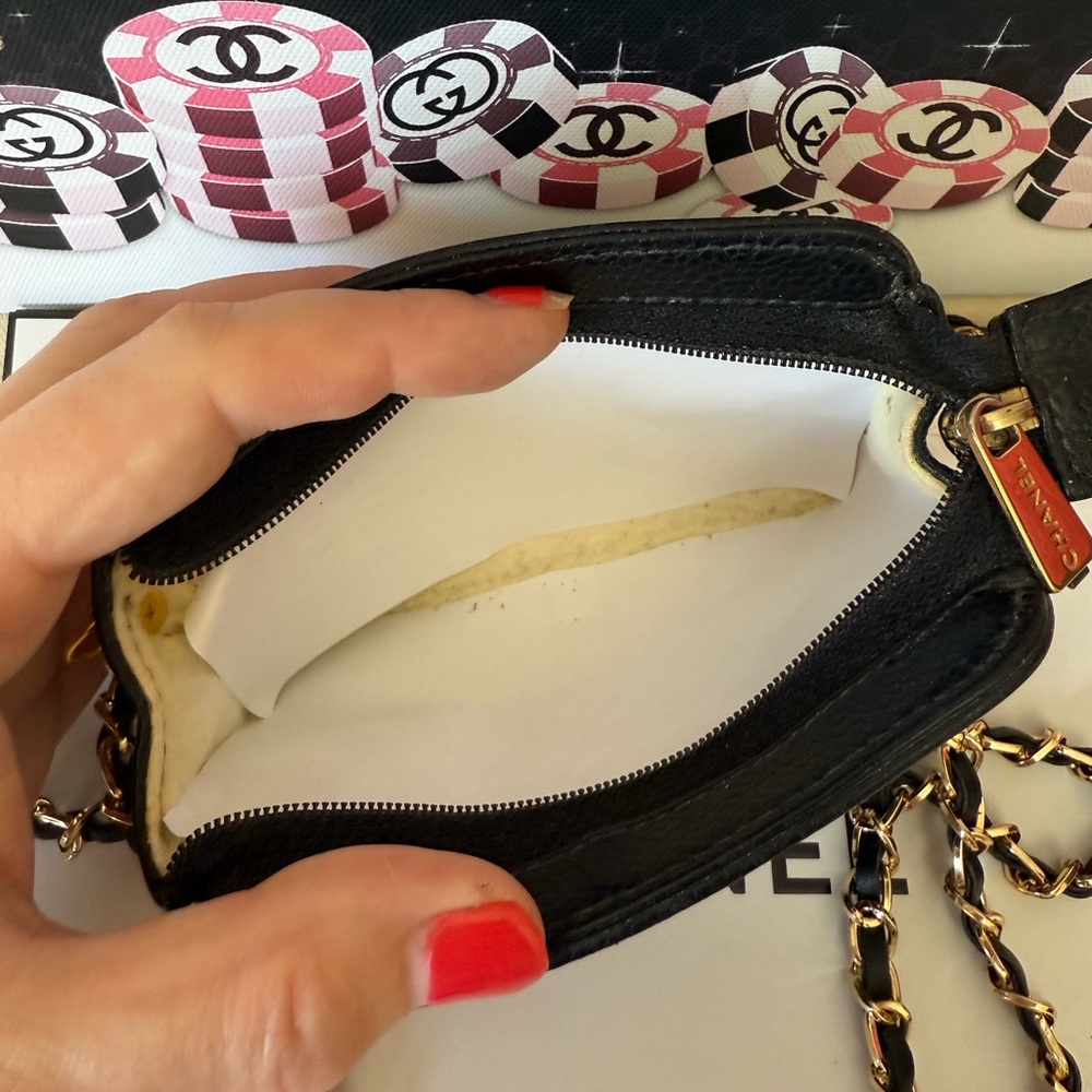 Chanel Black Caviar Leather CC Mini Pouch Bag - Picture 11 of 17